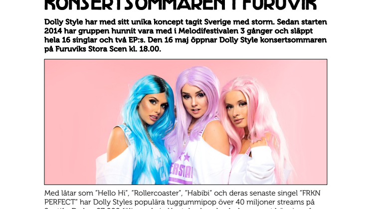 Dolly Style öppnar konsertsommaren i Furuvik