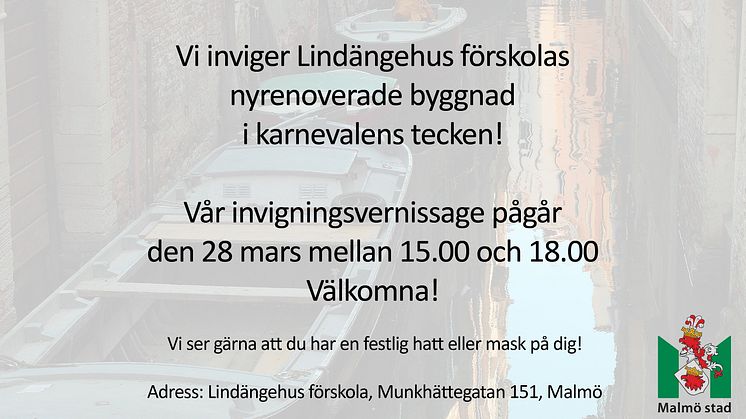 Var med på invigning av Lindängehus förskola – möjligheternas arena