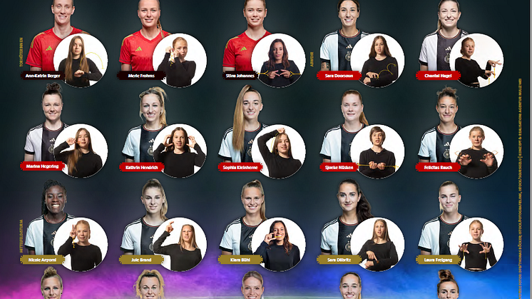 WM 2023 für alle: Poster zeigt Nationalteam der Frauen in Gebärden - Aktion Mensch und DFB unterstützen inklusiven Fußballgedanken