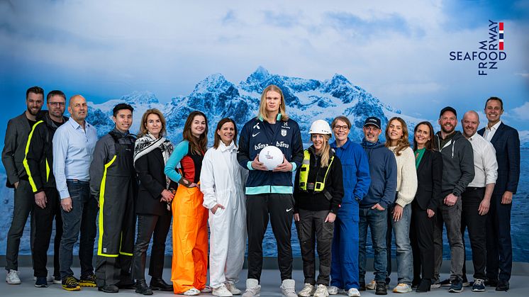 En perfekt match: Erling Braut Haaland blir sjømatambassadør for "Seafood from Norway" og "Godfisk". Foto: Björn Audunn Blöndal