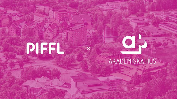 Campusområde med logotyp för Piffl och Akademiska Hus.