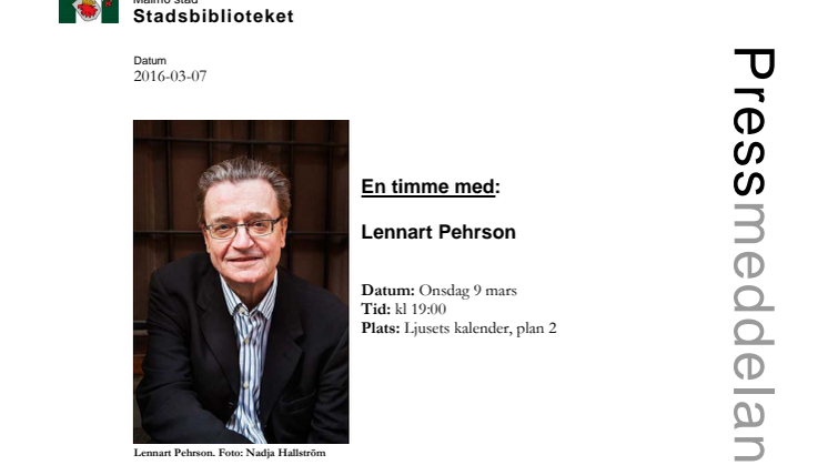 En timme med: Lennart Pehrson