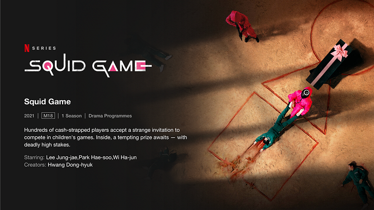 Screenshot of the Squid Game page on the Netflix website