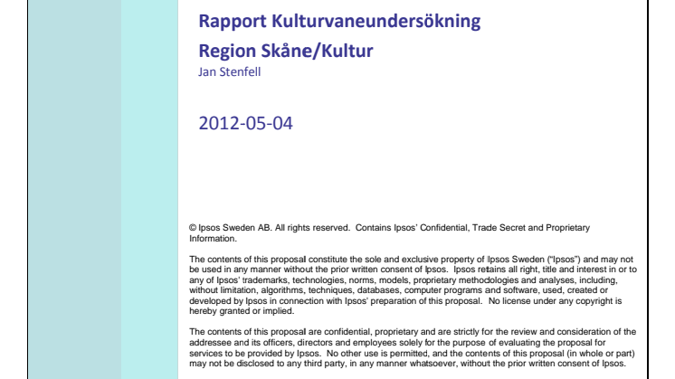 Rapport Kulturvaneundersökning 2012