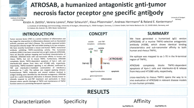 ATROSAB, a humanized antagonistic anti-tumor necrosis factor receptor one specific antibody