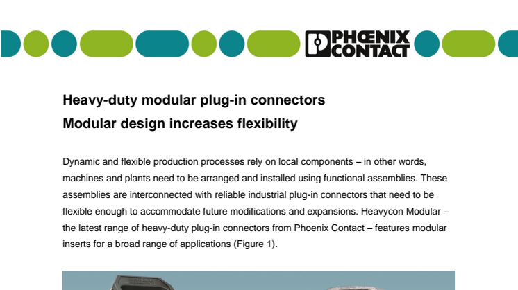 Heavy-duty modular plug-in connectors