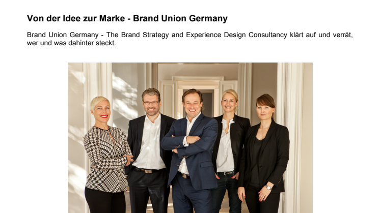 Von der Idee zur Marke - Brand Union Germany