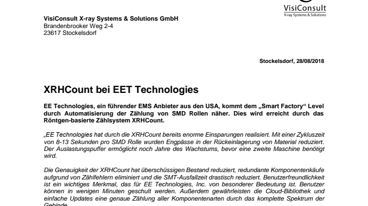 XRHCount bei EET Technologies