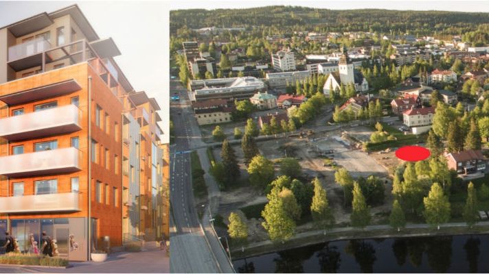  Riksbyggens pågående projekt Brf Slätpricken i Västerås (tv) och Strömsör (th) i Skellefteå där Riksbyggen planerar att bygga nya bostadsrätter.