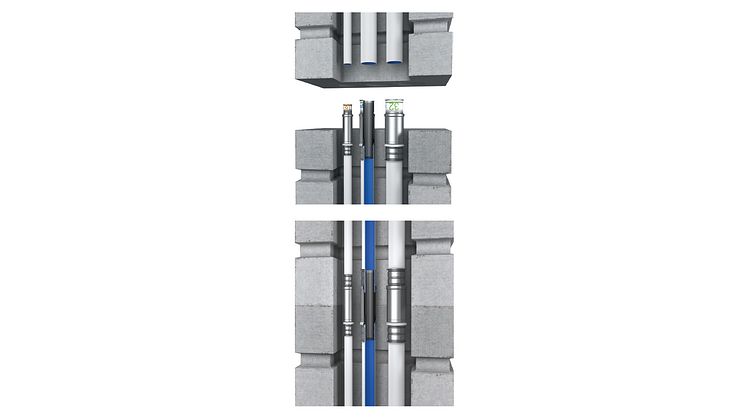 Uponor S-Press PLUS skjutmuff på prefabicerad enhet