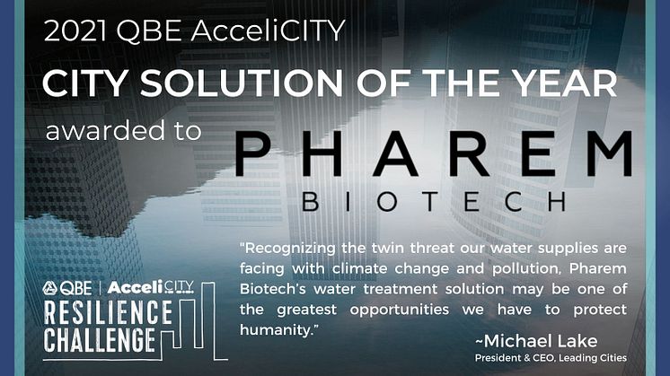 Pharem awarded City Solution of the Year 2021 by AcceliCITY, Leading cities