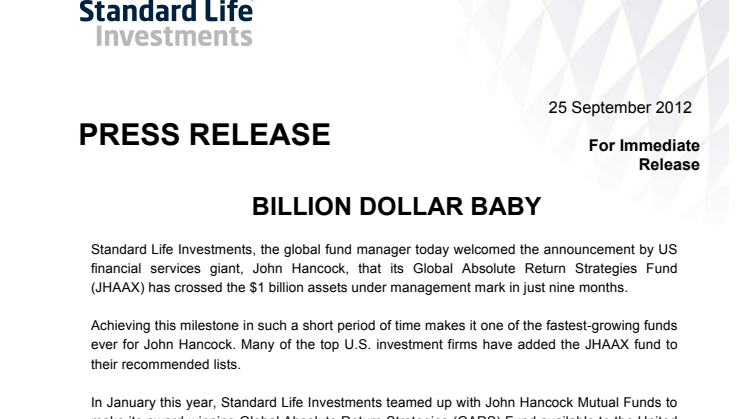 Billion dollar baby - Succé för GARS i USA