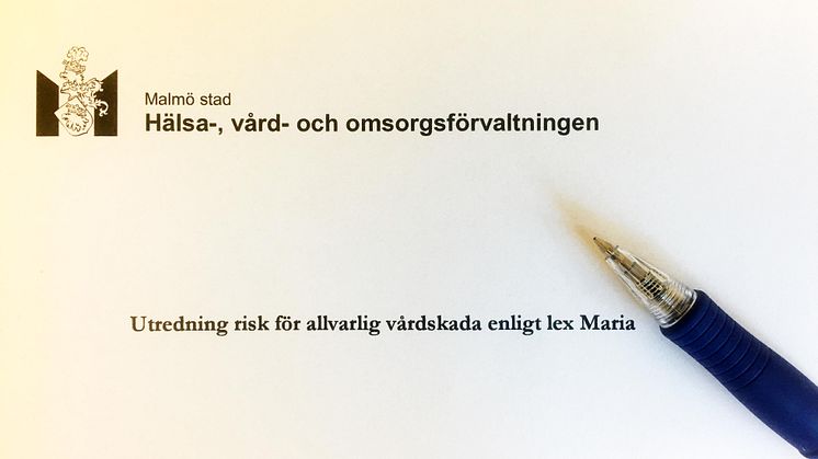 Hälsa,- vård- och omsorgsnämnden anmäler enligt lex Maria