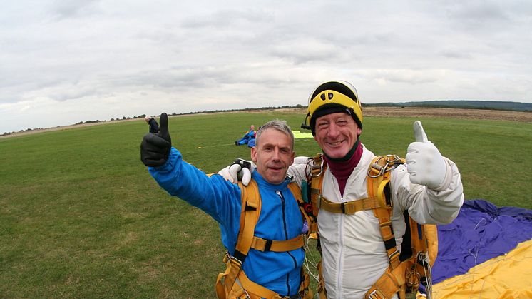 John Russell after a skydive for Stamma