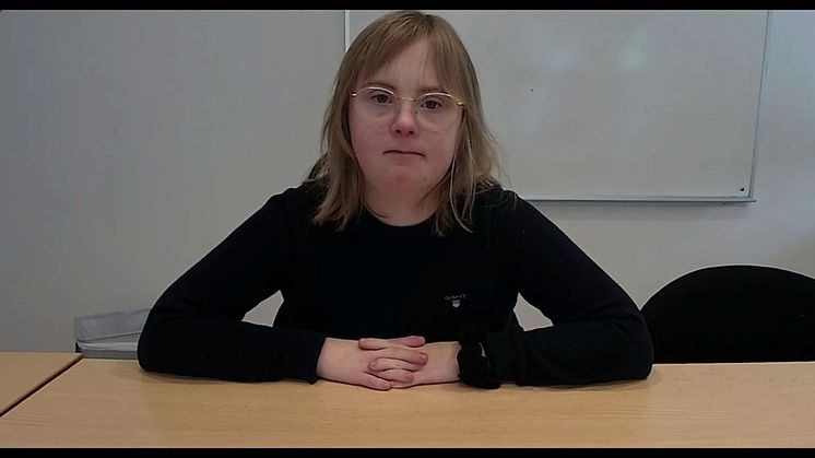 Malin Andersson talar på FN:s konferens inför World Downs Syndrome Day