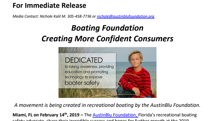 ACR Electronics & AustinBlu Foundation - Miami International Boat Show: Boating Foundation Creating More Confident Consumers