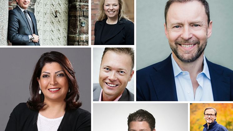 Niclas Carlsson Founders Alliance, Johan Waller Centigo, Shori Zand Avesina Group, Ayad Al Saffar KIN Group/Ur & Penn, Patricia Olby Kimondo People Productions, Sofi Franzen Eventyr, Pontus Frithiof Pontus Group, Casten von Otter Brain Accounting