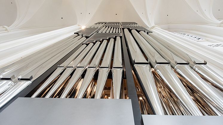 Nya orgeln i S:t Petri kyrka. Foto: Jens C. Hilner/Svenska kyrkan