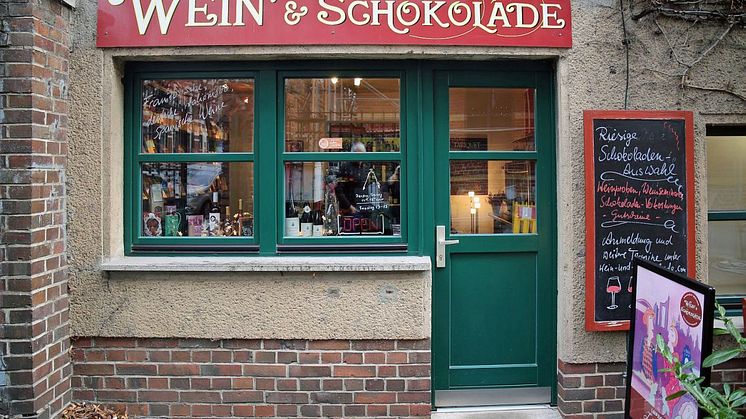 Die "Leipziger Liebelei" ist exklusiv im Laden "Wein & Schokolade" im Stadtteil Schleußig erhältlich