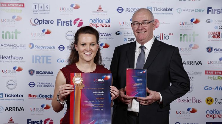 Sophie Moorby and John Gordon  at the UK Bus Awards