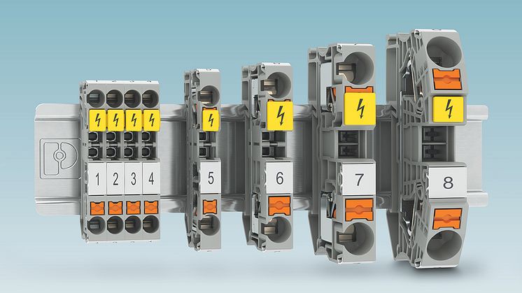 Warning labels for terminal blocks with Push-in connection