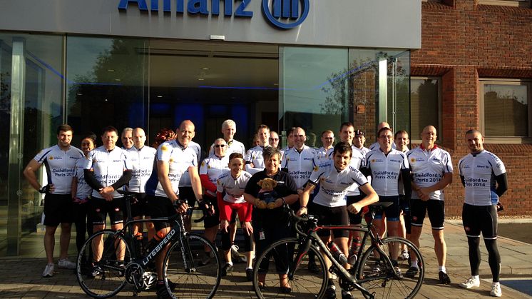 ALLIANZ EMPLOYEES CYCLE FROM GUILDFORD TO PARIS TO RAISE £20,000 FOR CHARITY