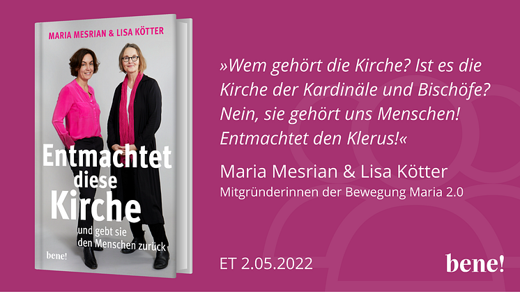 "Entmachtet diese Kirche" - das neue Buch von Maria Mesrian und Lisa Kötter 