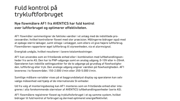 Fuld kontrol på trykluftforbruget