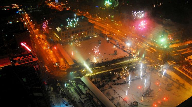 Silvesterfeuerwerk auf dem Leipziger Augustusplatz