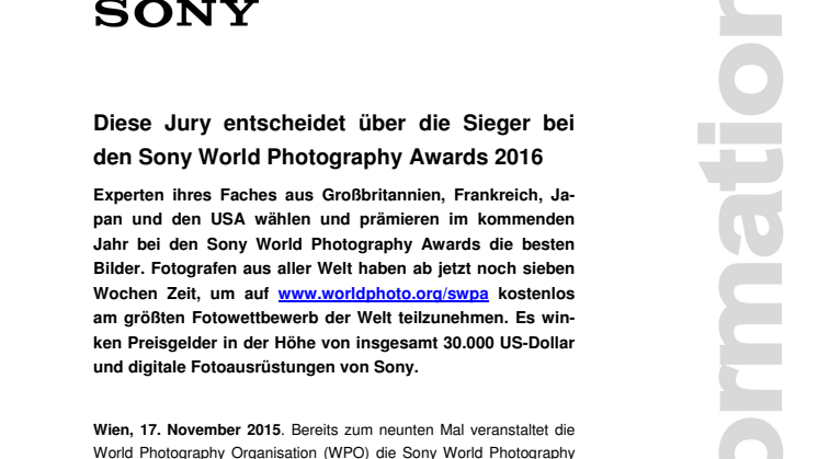 Diese Jury entscheidet über die Sieger bei den Sony World Photography Awards 2016 