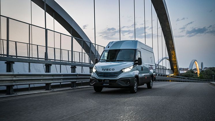 IVECO Daily bliver den første eksportmodel baseret på Hyundais nye Global eLCV-platform. Billedet viser den elektriske IVECO eDaily, der blev lanceret sidste efterår.