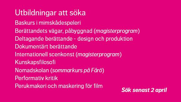 ​Sök sommarens/höstens kurser och program på StDH