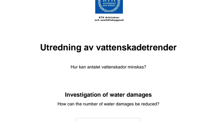Utredning av vattenskadetrender