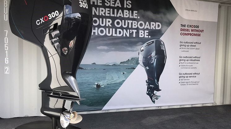 Cox Powertrain's CXO300 model at Hutchwilco New Zealand Boat Show, Auckland