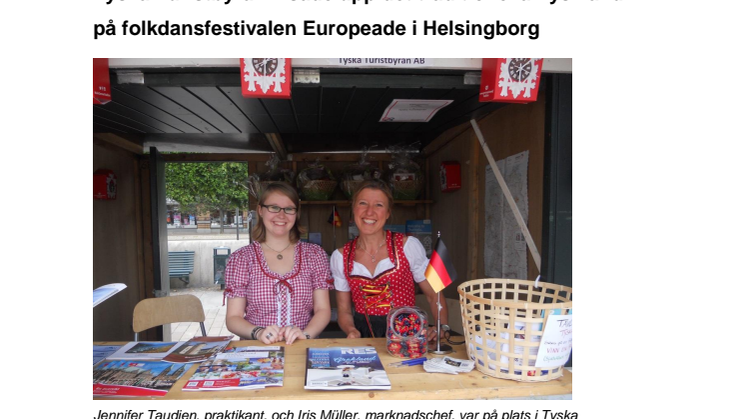 Tyska Turistbyrån visade upp det traditionella Tyskland på folkdansfestivalen Europeade i Helsingborg