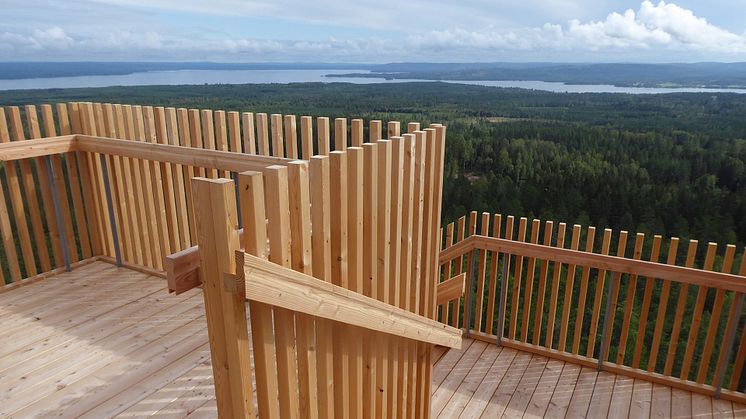 Bild från det nya utsiktstornet i Siljansnäs. Foto: naturum Dalarna