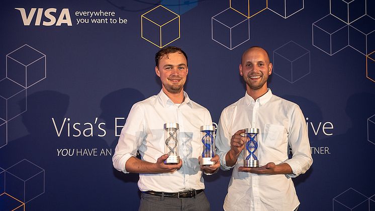 Die Gewinner der Visa Everywhere Initiative D/A/CH: Stephan Leppler von MotionTag und Nikolai Skatchkov von Circula