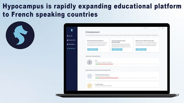 Hypocampus is rapidly expanding educational platform to French speaking countries