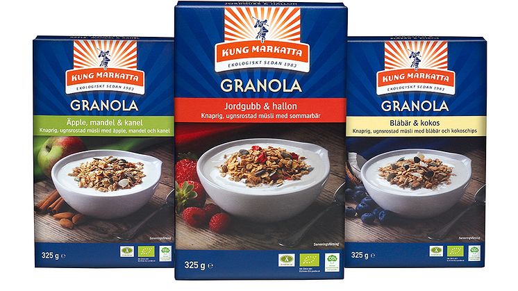 Ekologisk Granola från Kung Markatta lanseras i tre smaker – vilken blir din favorit?