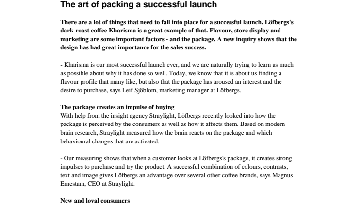 The art of packing a successful launch