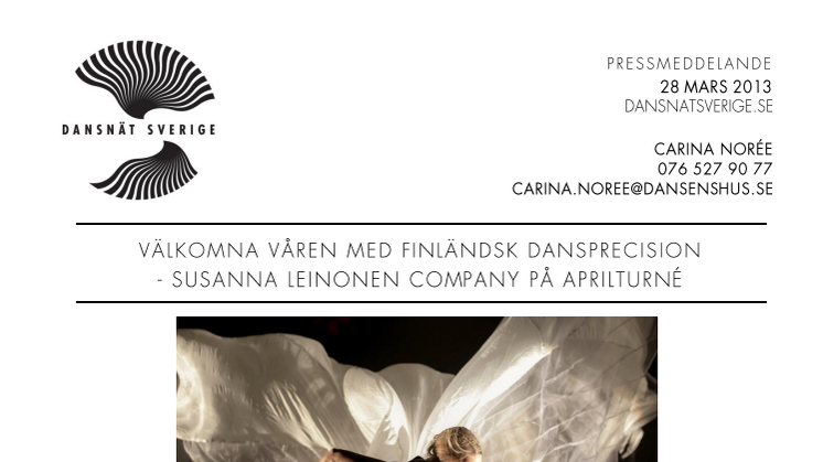 Välkomna våren med finländsk dansprecision - Susanna Leinonen på aprilturné