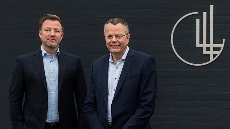 Jacob Brunsborg, formand for Lars Larsen Group (venstre), og Jesper Lund, President & CEO i Lars Larsen Group (højre).