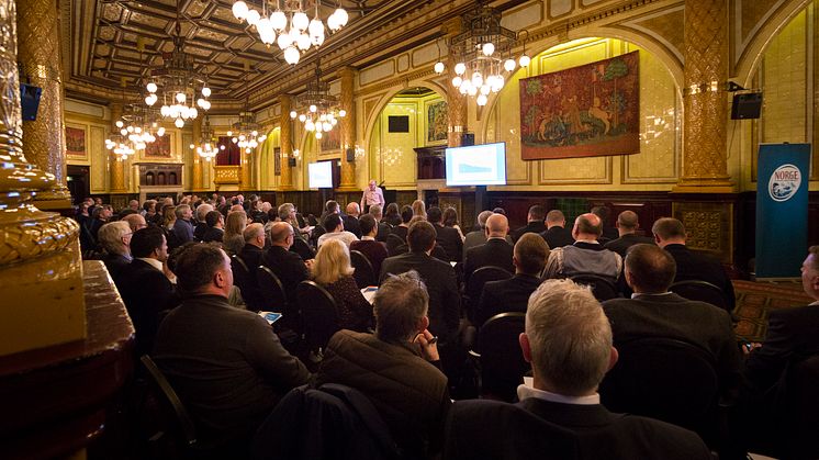 Rundt 130 personer deltok på Sjømatrådets Norwegian Cod & Haddock Conference i London. Foto: Norges sjømatråd