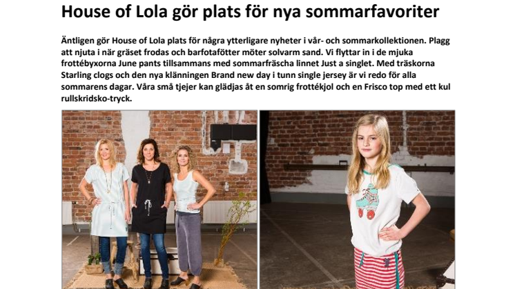 House of Lola gör plats för nya sommarfavoriter