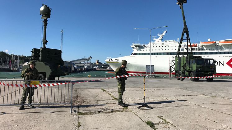 Från och med 1 juli har stridsgruppen på Gotland förstärkt luftvärnsskydd i form av Luftvärnssystem 23. Foto: Tomas Ängshammar/Försvarsmakten