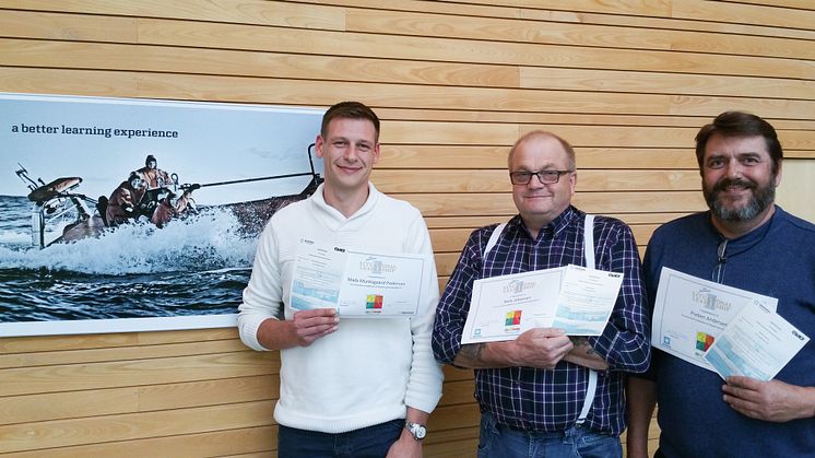 Mads Munksgaard Pedersen, chief engineer, 'Esvagt Bergen' - Niels Høgh Johansen, master, 'Esvagt Protector' - Preben Andersen, chief officer, 'Esvagt Christina'. All three gained valuable insights during the first module.