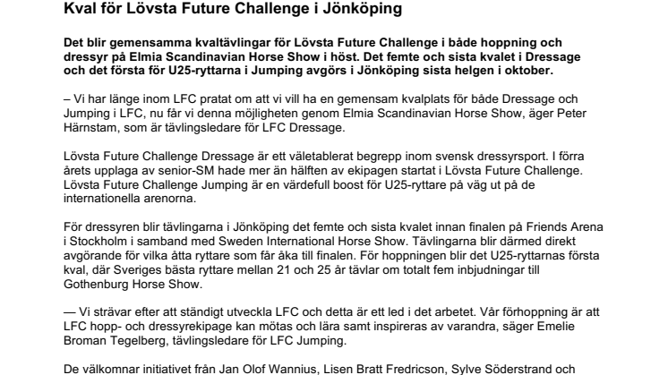 Kval för Lövsta Future Challenge i Jönköping