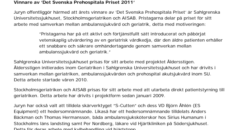 Svenska Prehospitala Priset 2011