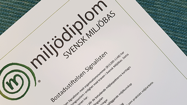 Signalisten miljöcertifieras enligt Svensk Miljöbas