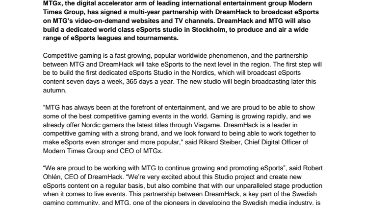 DreamHack and MTG partner up to promote eSports